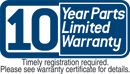 10 year parts warranty