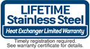 Lifetime Stainless steel warranty